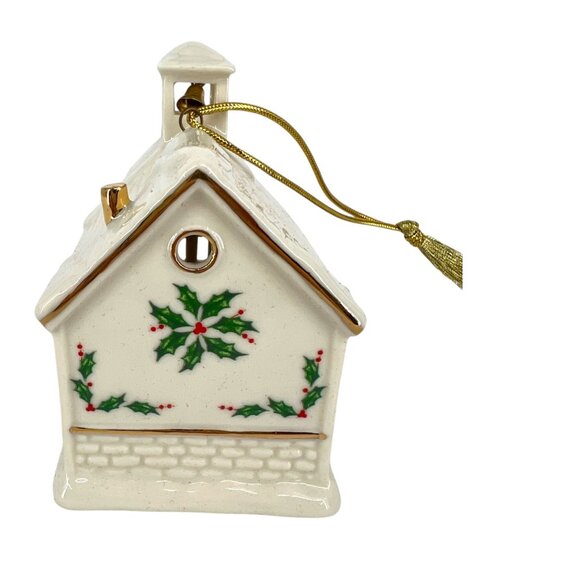 Lenox Christmas Village Schoolhouse Lit Ornament 3.5" Porcelain NIB - Picture 6 of 11